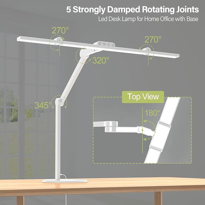 Micomlan Led Desk Lamp with Atmosphere Lighting, Rotatable Tall Architect Desk - Image 6