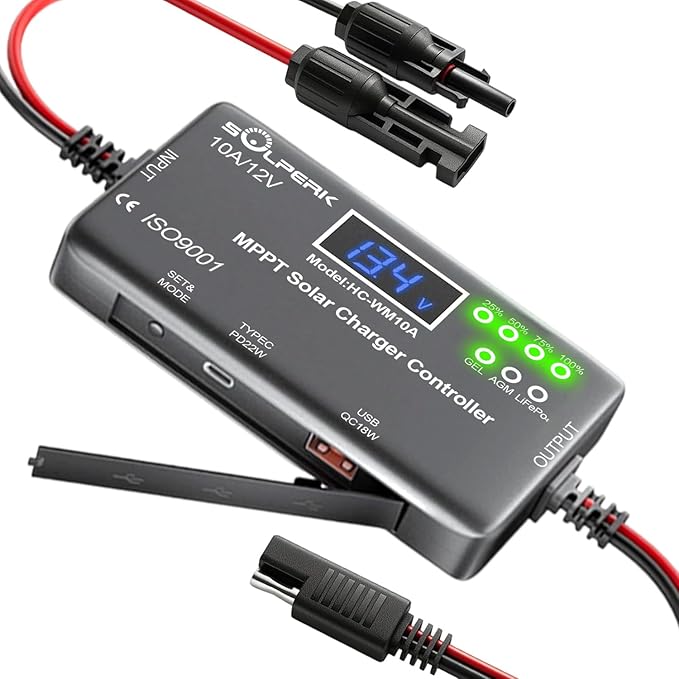 SOLPERK MPPT 10A 12V Solar Charge Controller by SOLPERK-WeNeverStop