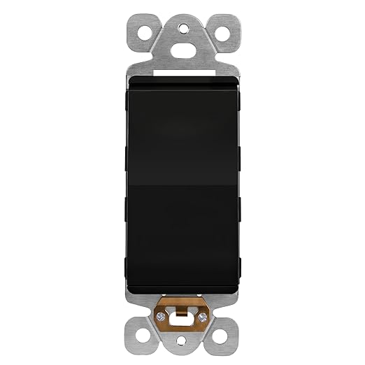 LIDER Black Minimalist Decorator Switch, Frameless Light Switch, On/Off Rocker by LIDER