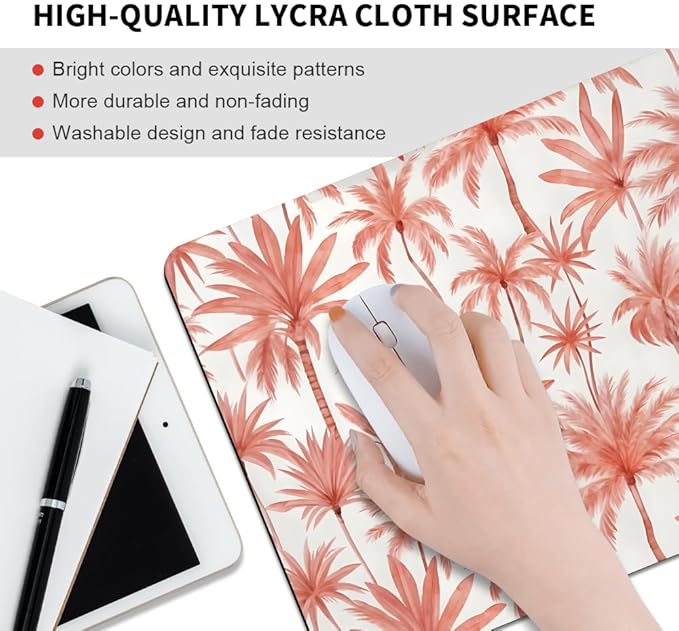 Perfect Paradise Tropical Palm Tree Floral Square Mouse pad, Waterproof - Image 3