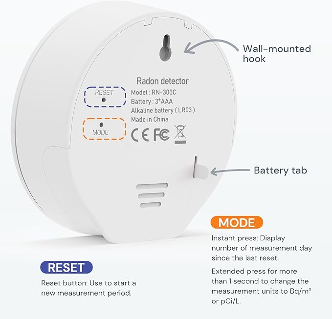 LifeBasis Radon Detector for Home, Portable E-Ink Display Radon Meter - Image 9