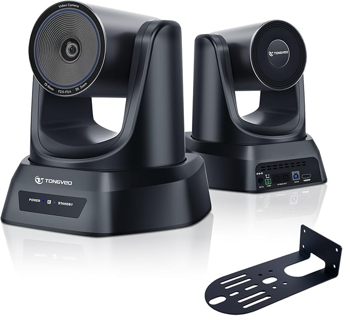 TONGVEO 3X Optical Zoom PTZ Camera AI Auto-Tracking HDMI USB 3.0 1080P 60fps by TONGVEO