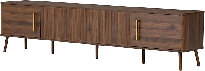 Merax Mid Century 78" TV Stand, Modern Fluted Entertainment Center - Image 8