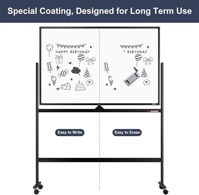 Dry Erase Whiteboard Easel on Wheels - Image 5
