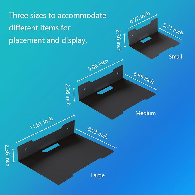 PzewMo Floating Metal Wall Mount Shelf, Shelf - Image 3