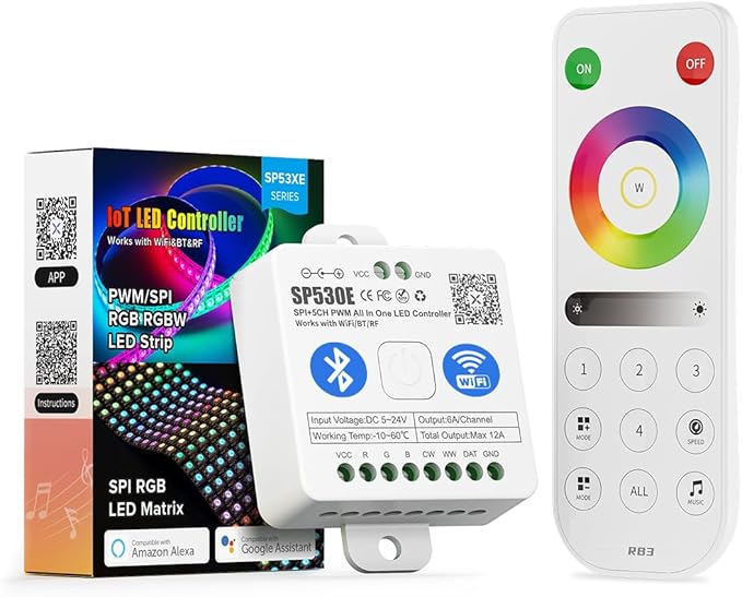 BTF-LIGHTING SP530E WiFi Alexa Bluetooth Controllers 4 Zones 2.4GHz RF RB3 by BTF-LIGHTING