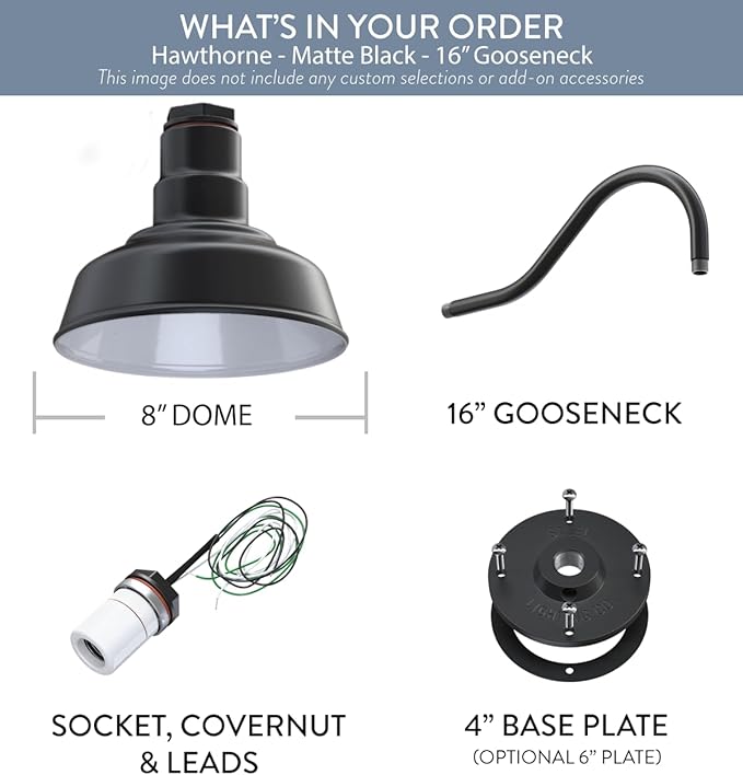 Steel Lighting Co. Hawthorne Barn Light | Outdoor Wall Mounted | 8 inch Dome | - Image 6