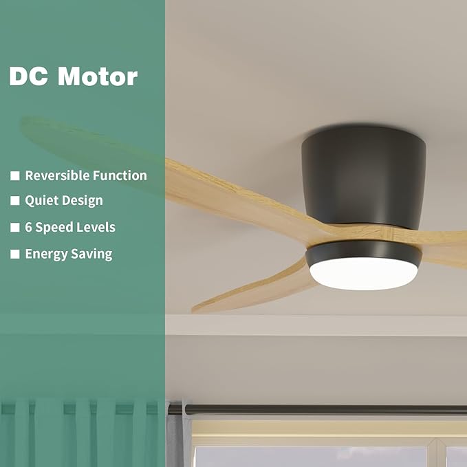 OUATER Flush Mount Ceiling Fan - Image 2