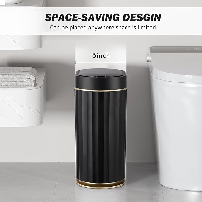 ELPHECO Black Bathroom Trash Can - Image 5