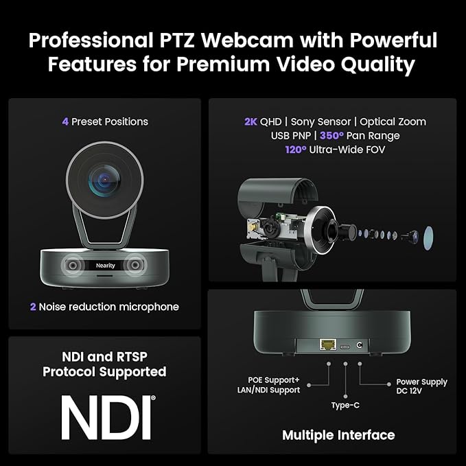 NEARITY 2K Conference Room Camera System, 2X Scalable Conference Speakerphones - Image 3