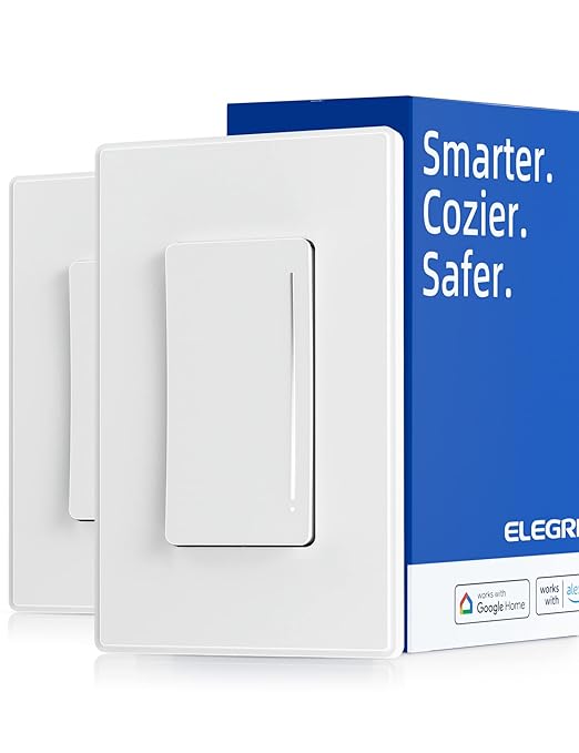 ELEGRP Smart Dimmer Light Switch DTR30, Single Pole or 3 Way, 2.4GHz Wi-Fi by ELEGRP%7CELEGROUP