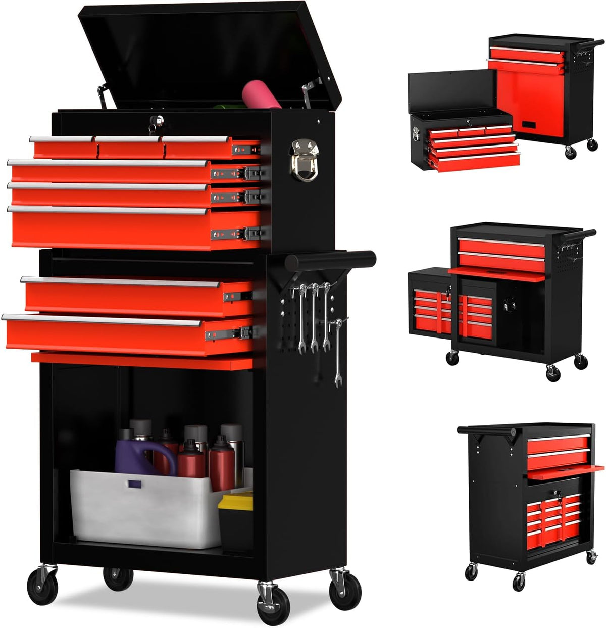8-drawer rolling tool chest tool box,removable tool storage, main product view