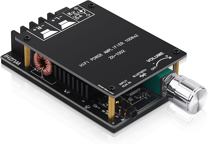 ZK-1002 Bluetooth 5.0 Audio Amplifier Board, 100W x 2 2.0 Channel Mini HiFi by ARRAROWN