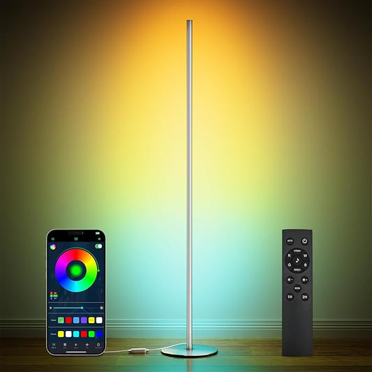 luckystyle Smart RGB Corner Floor Lamp, Bright LED Tall Modern Floor Lamp by luckystyle
