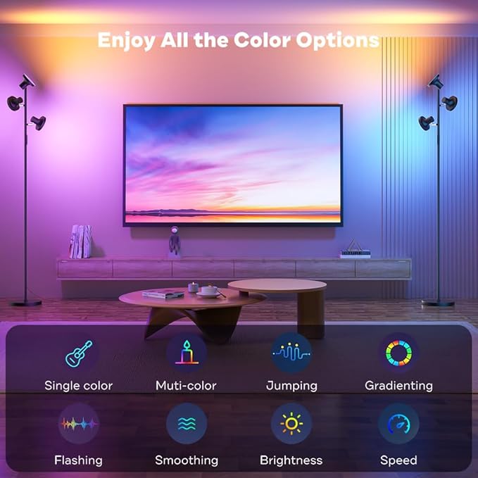 SIBRILLE RGB Floor Lamp, 36W Bright LED Standing Lamp - Image 2
