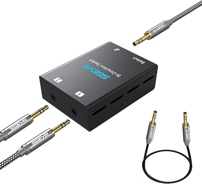 SGEYR Audio Switcher 3.5mm Bi-Direction Switch 2-in-1 Out/ 1-in-2 Out Audio by Unknown