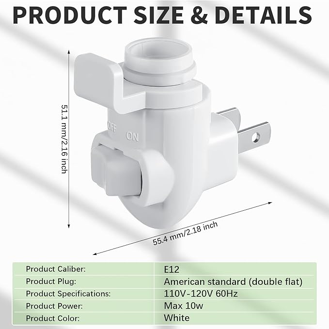 Tuanse 30 Sets Plug in Night Light Module Night Light Base - Image 2