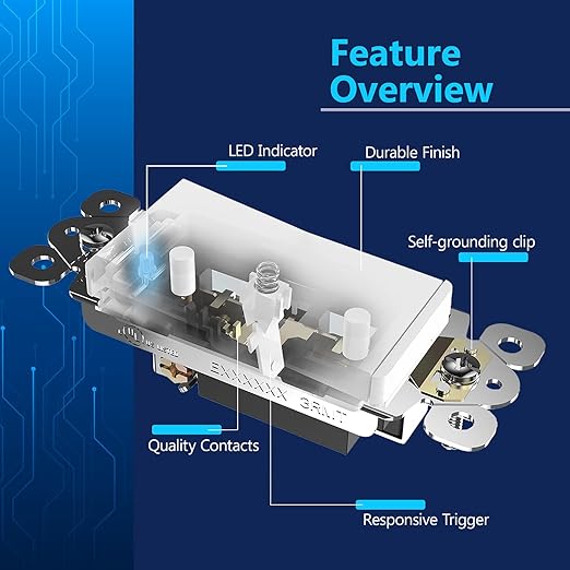 LIDER Minimalist Design Matte Finish Lighted Decorator Switch - Image 3