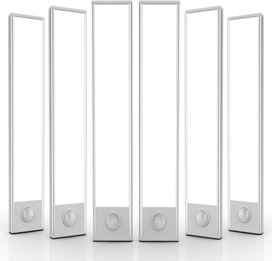 6 Pack Under Cabinet Lighting Wireless, 58 LED Rechargeable Battery Motion