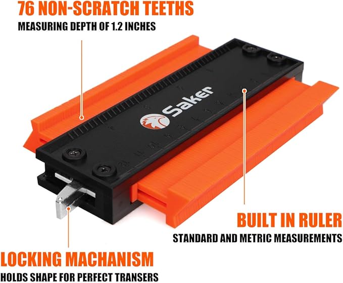 Saker Contour Gauge Profile Tool- Adjustable Lock-Precisely Copy Irregular - Image 7