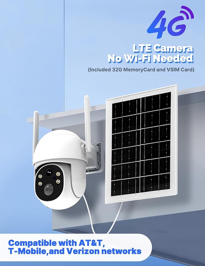 MOES 4G LTE Cellular Solar Security Camera, Lifetime Free Unlimited Data 2K - Image 2