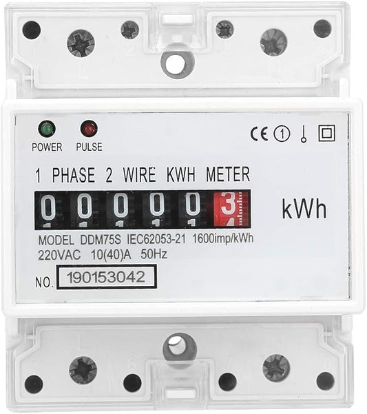 DDM75S Electric Meter, Single Phase 4P Din Rail Energy Meter LED Electricity by Pissente