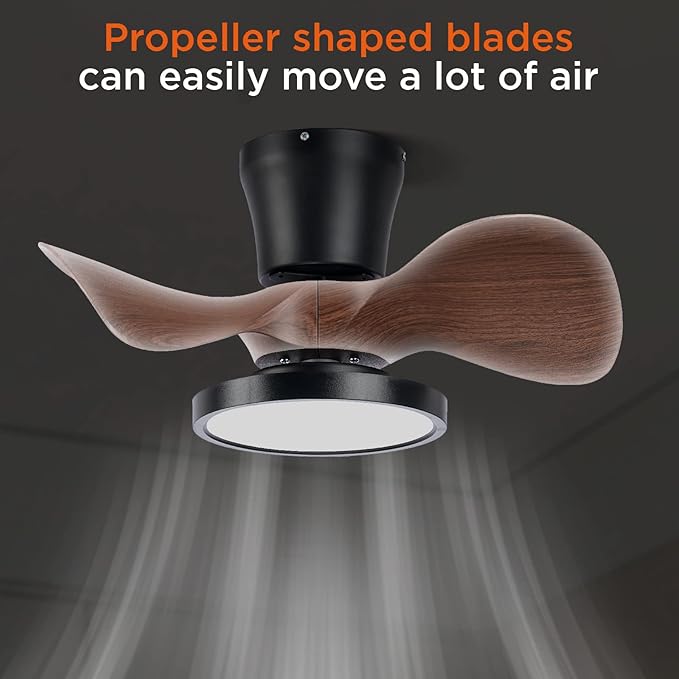 ocioc Quiet Ceiling Fan with LED Light 22 inch Large Air Volume Remote Control - Image 6