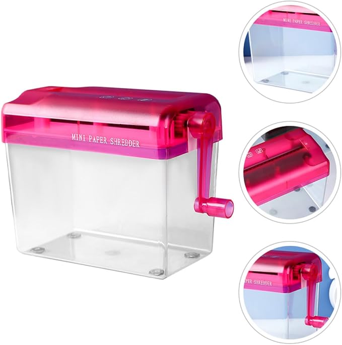 Healvian Manual Paper Shredder Small Desktop Handheld Red Compact Office and - Image 4