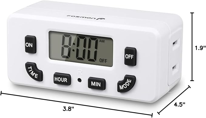 Fosmon Digital Timer for Electrical Outlets, Indoor 24 Hour Light Timer - Image 7