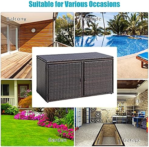 dortala 88 gallon deck box organizer, wicker large, package contents