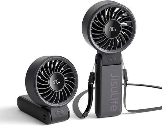 JISULIFE Handheld Fan Life7 – Ultimate Flexibility: High-Power Motor, LED by LivechillStaycool