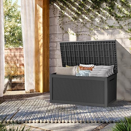 tarkari 350 gallon outdoor storage box waterproof, resin, package contents