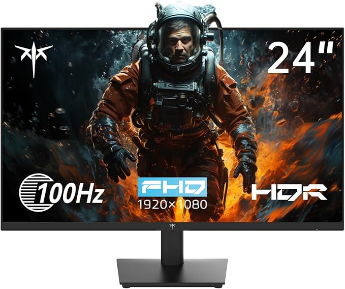 KTC 24 Inch 1080P Full HD Computer Monitor, 100Hz HDR10 Frameless Gaming Monitor by KTC