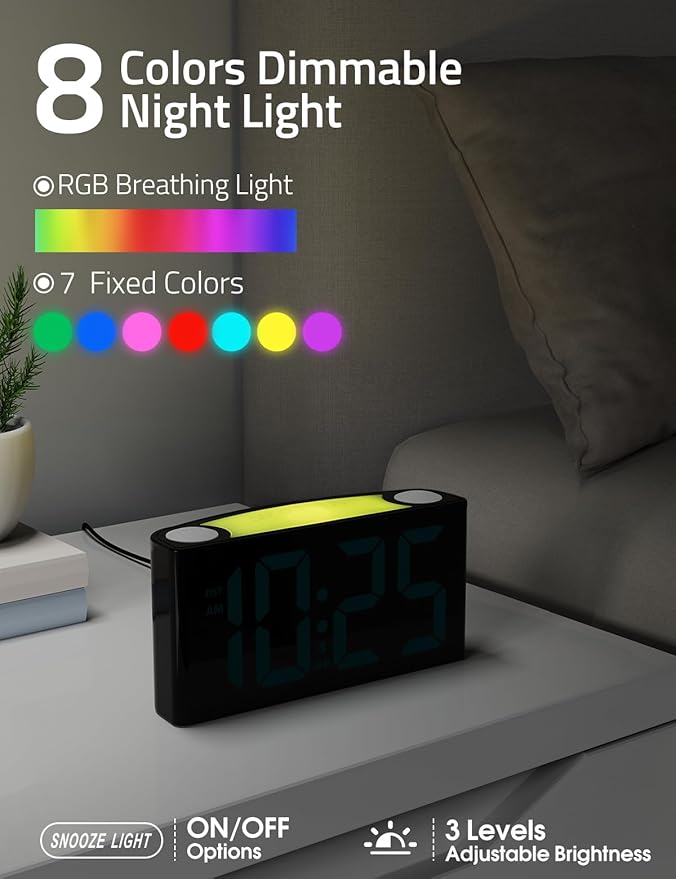 Mesqool Digital Alarm Clock for Bedrooms - Image 3