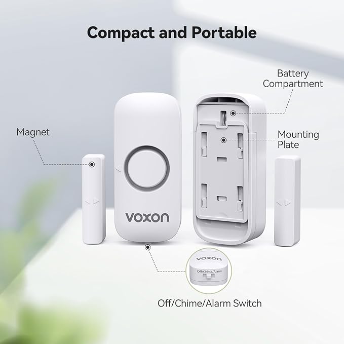 Door Alarms for Kids Safety, VOXON Window Alarm Door Alarm for Home Security - Image 2