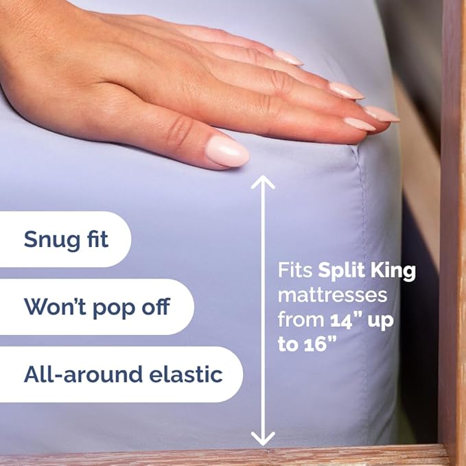 Split Head King Sheet Set – 4 Piece Flex Split Top King Sheets - Image 5
