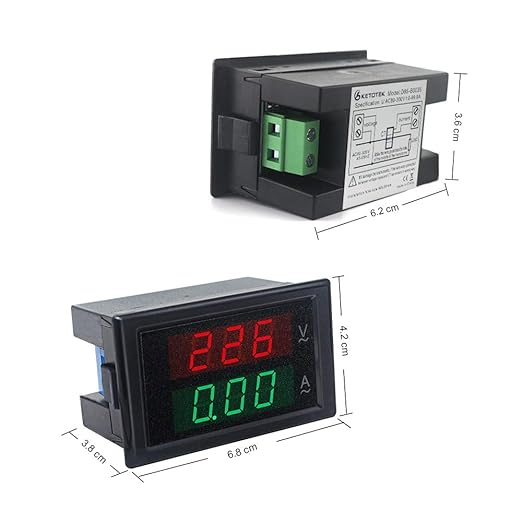 KETOTEK Digital Ammeter Voltmeter AC 80V-300V 100A, 2in1 Multimeter Panel - Image 6