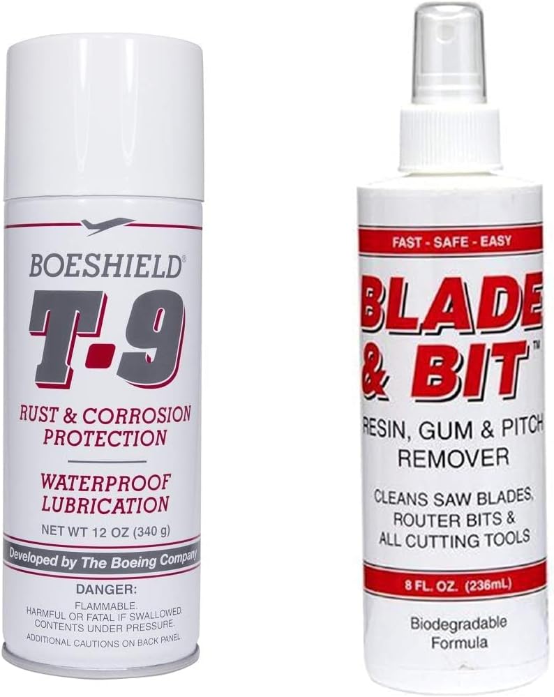 BOESHIELD T-9 Rust & Corrosion Protection/Inhibitor and Waterproof Lubrication, 12 oz. & Blade and Bit, 8 Ounce