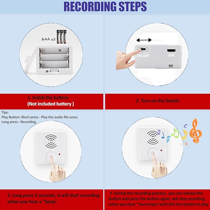 XLW 16 Minutes Voice Recorder for Stuffed Animals, Voice Box for Recordable - Image 3