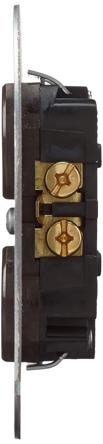 Leviton 15 Amp 125 Volt, Duplex Receptacle, with 4" Metal Cover, Residential Grade, Grounding, 1228, Brown