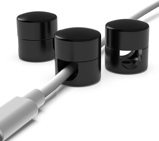 ICONIT Cable Anchors for Desk Organization Black | Premium Aluminum Cord by ICONIT