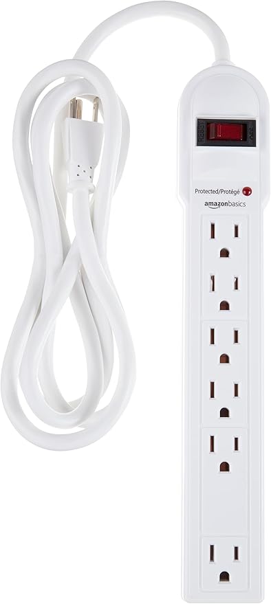 Amazon Basics Surge Protector Power Strip, 790 Joules, LED Indicator, 6ft by AmazonBasics