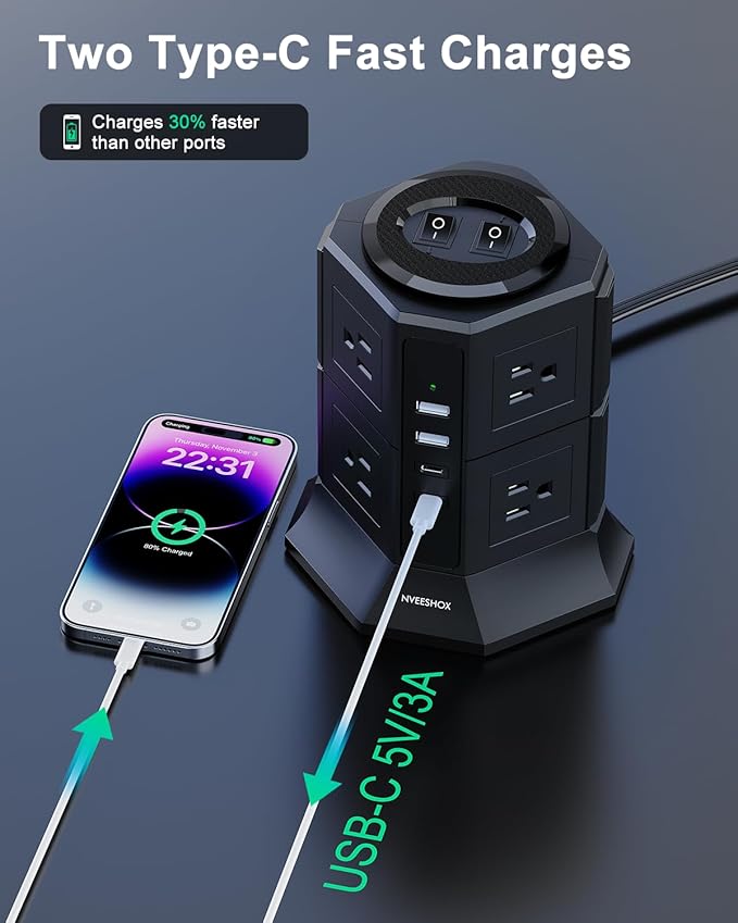 Surge Protector Power Strip - Image 4