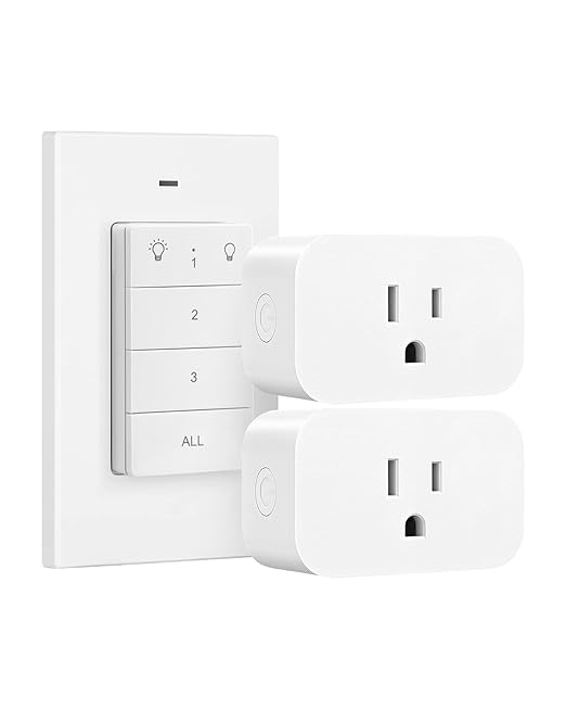 DEWENWILS Remote Control Outlet, Wall Mounted Wireless Light Switch, 2 by DEWENWILS