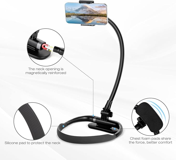 Cell Phone Stand, Neck Cell Phone Holder, Hand Free Flexible Gooseneck Phone - Image 5