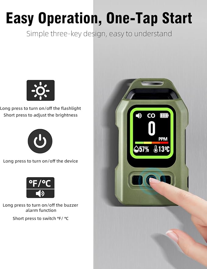3-in-1 Portable Carbon Monoxide Detector.Visual Alarm - Image 7