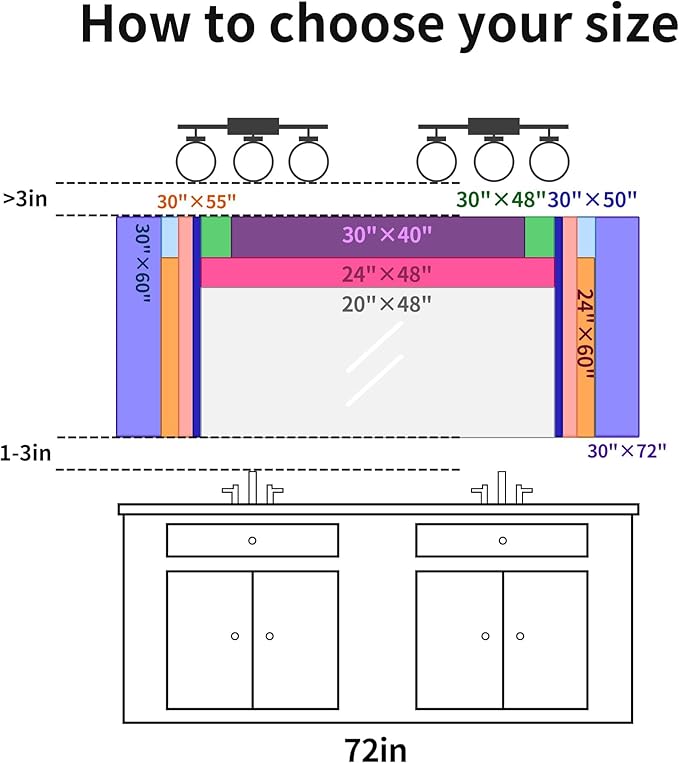 Black Bathroom Mirror for Wall, 24x60 Inch Rectangle Mirror - Image 9