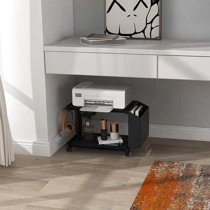 VEDECASA 2 Tier Black Printer Stand - Image 2