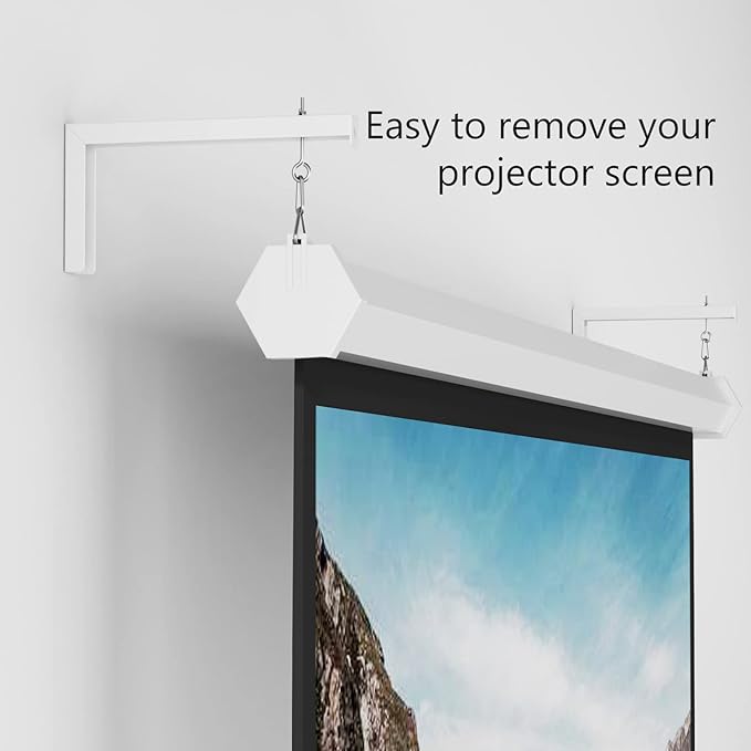 WALI Universal Projector Screen Ceiling Mount, Wall Hanging Mount L-Brackets - Image 3