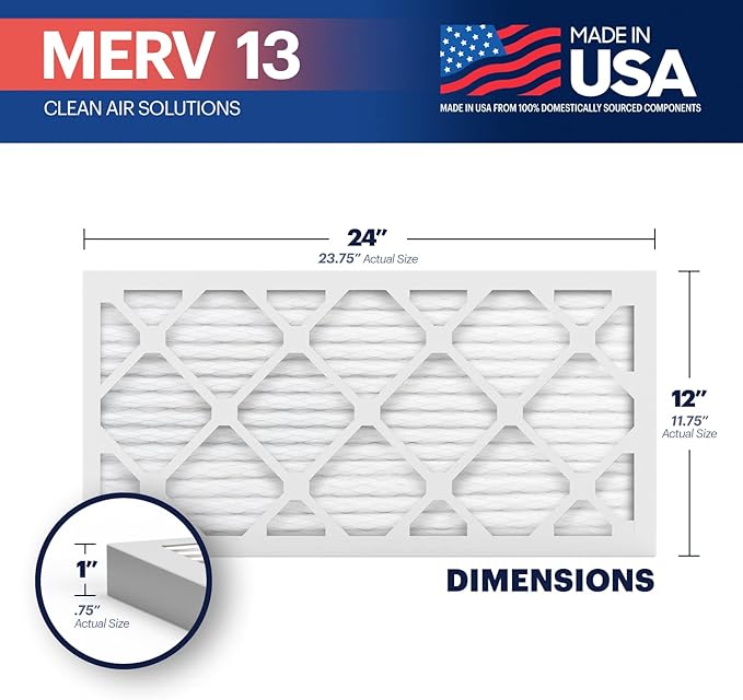 BNX TruFilter 12x24x1 Air Filter MERV 13 - Image 2